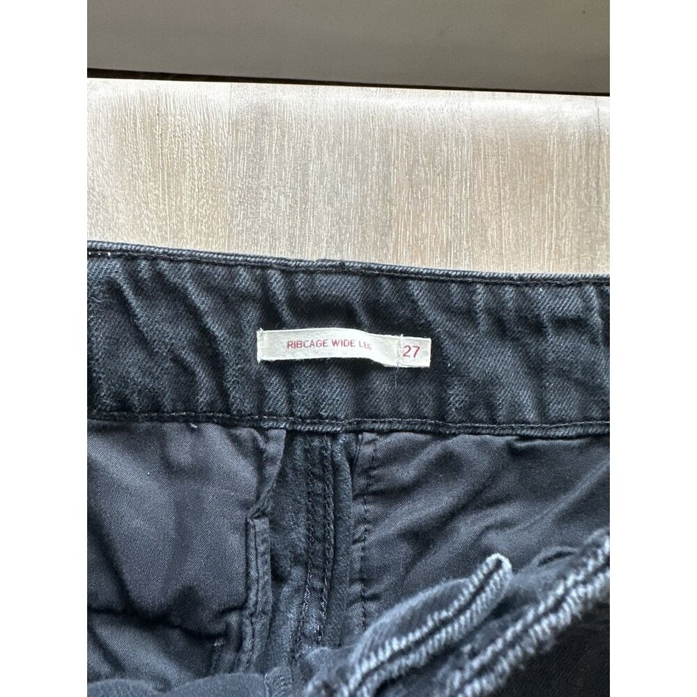 Levi's Premium Ribcage Wide Leg Tailored Women's Jeans in Black Size 27x32 - Picture 4 of 7